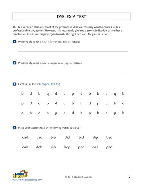 Can you self test for dyslexia?