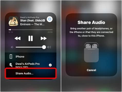 Can you share audio on iPhone?