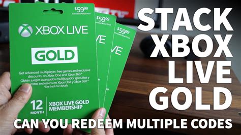 Can you stack Xbox Live codes?