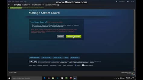 Can you turn Steam guard off?