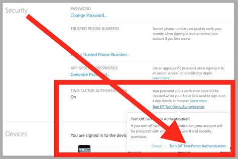 Can you turn off two-factor authentication IOS?