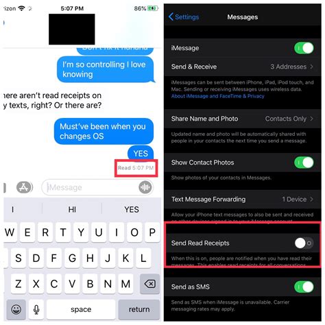 Can you turn on read receipts between Android and iPhone?