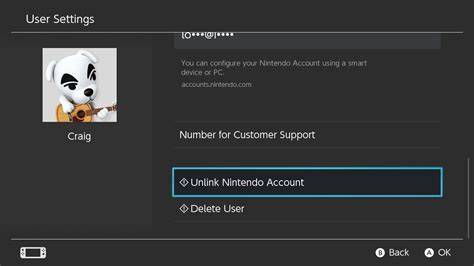 Can you unlink an account from a Switch?