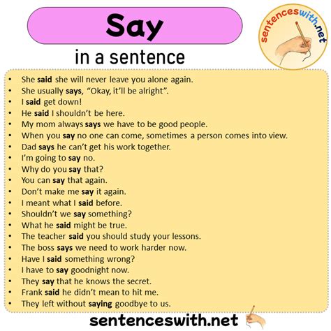 Can you use says in a sentence?