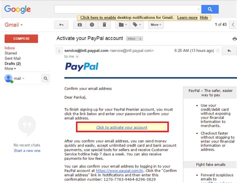 Can you verify an email on PayPal?