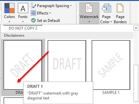 Can you watermark certain pages in Word?