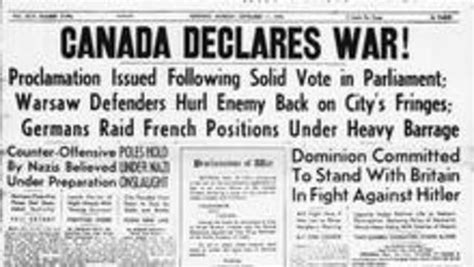 Did Canada declare war on Germany in ww2?