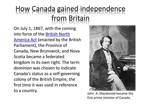 Did Canada gain independence from Britain?