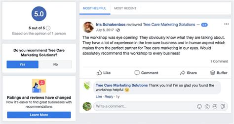 Did Facebook change reviews?