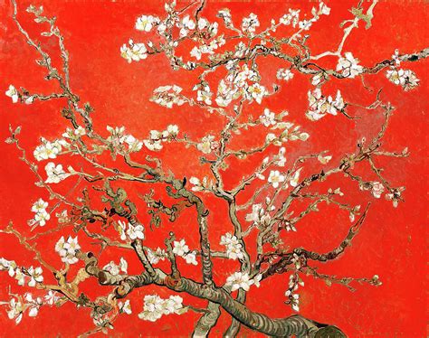 Did Van Gogh paint a red almond blossom?