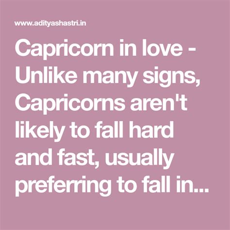 Do Capricorns fall in love fast or slow?