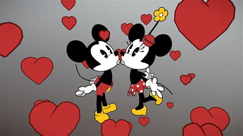 Do Mickey and Minnie kiss?