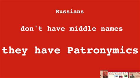 Do Russians have middle names?