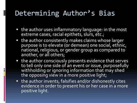 Do all authors have bias?