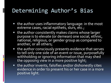 Do authors have a bias?