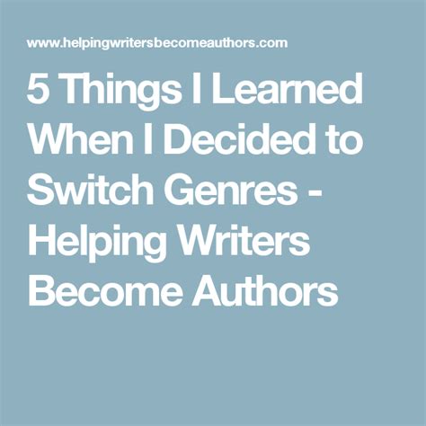 Do authors switch genres?