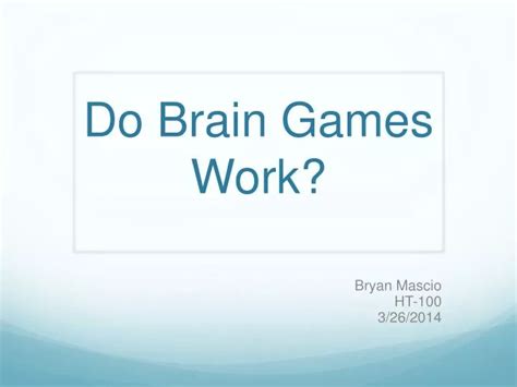 Do brain games work?