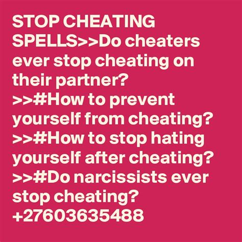 Do cheaters ever stop cheating?