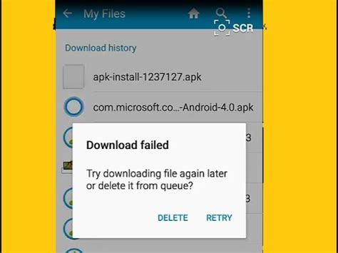 Do failed downloads get deleted?