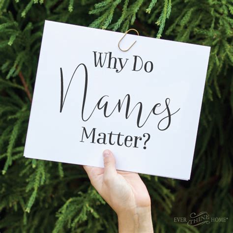 Do names matter in our lives?