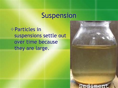 Do suspensions settle over time?