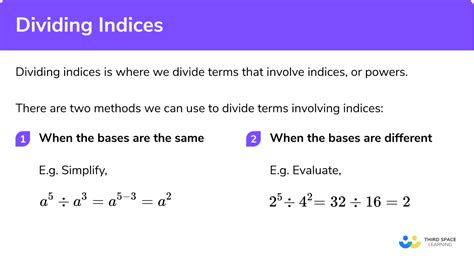 Do you add indices when dividing?