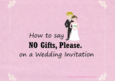 Do you bring a gift to a wedding that says no gifts?