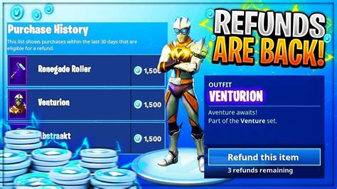 Do you get your V-Bucks back when you refund?