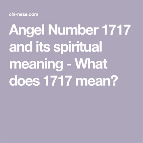 Does 1717 mean?