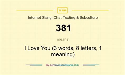 Does 381 mean I love you?