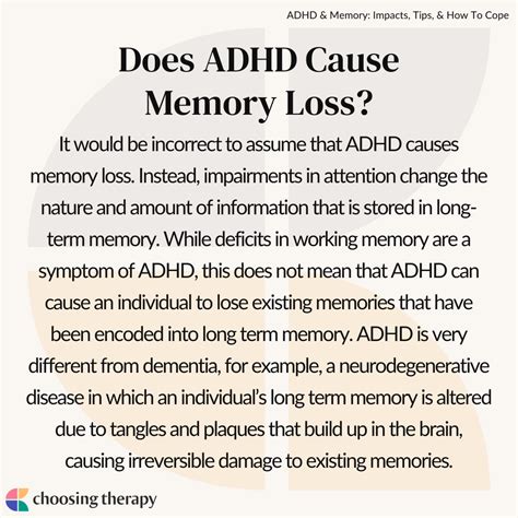 Does ADHD cause memory loss?