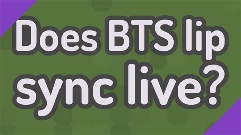 Does BTS lip-sync in shows?