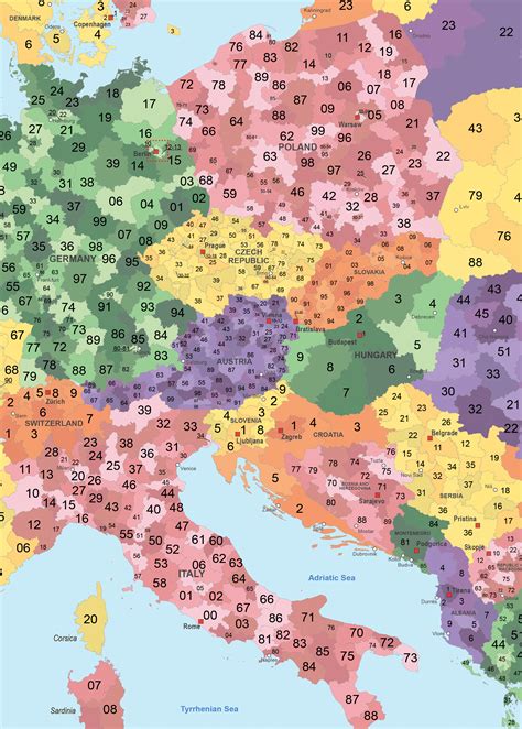 Does Europe use zip codes?