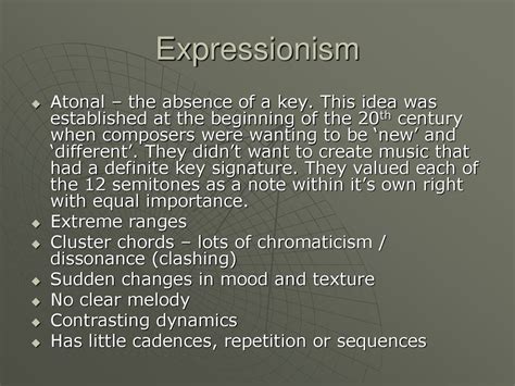 Does Expressionism have atonality?