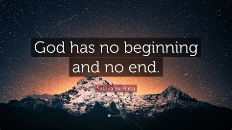 Does God have no end?