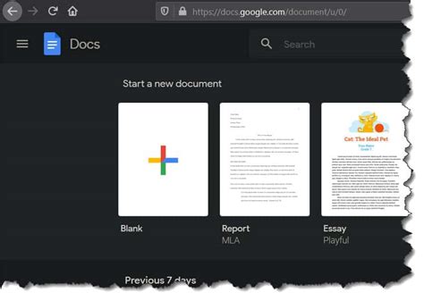 Does Google Docs have a dark mode Firefox?