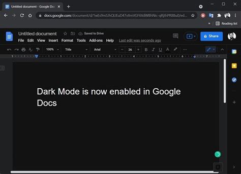 Does Google Docs have dark mode reddit?
