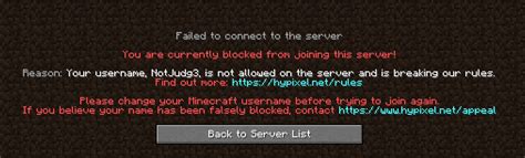 Does Hypixel ban usernames?