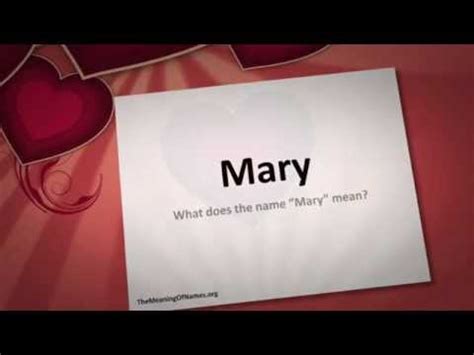 Does Mary mean love?