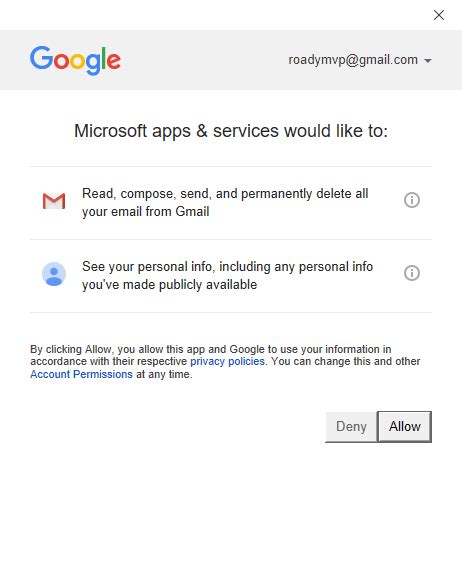 Does Microsoft allow Gmail?