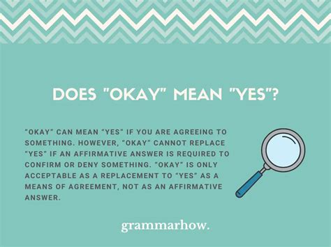 Does OK mean yes?
