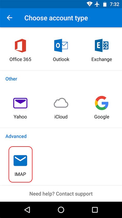 Does Outlook use IMAP or Exchange?