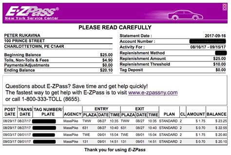 Does PA E-ZPass have a monthly fee?