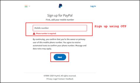 Does PayPal require OTP?