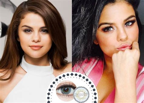 Does Selena Gomez wear colored contacts?