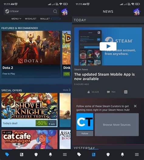 Does Steam Mobile show you online?