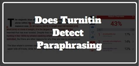 Does Turnitin detect paraphrasing?