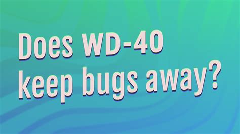 Does WD-40 keep bugs away?
