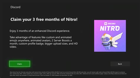 Does Xbox Game Pass give discord Nitro?