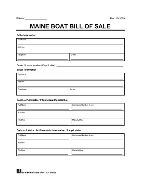 Does a bill of sale have to be notarized in Maine?